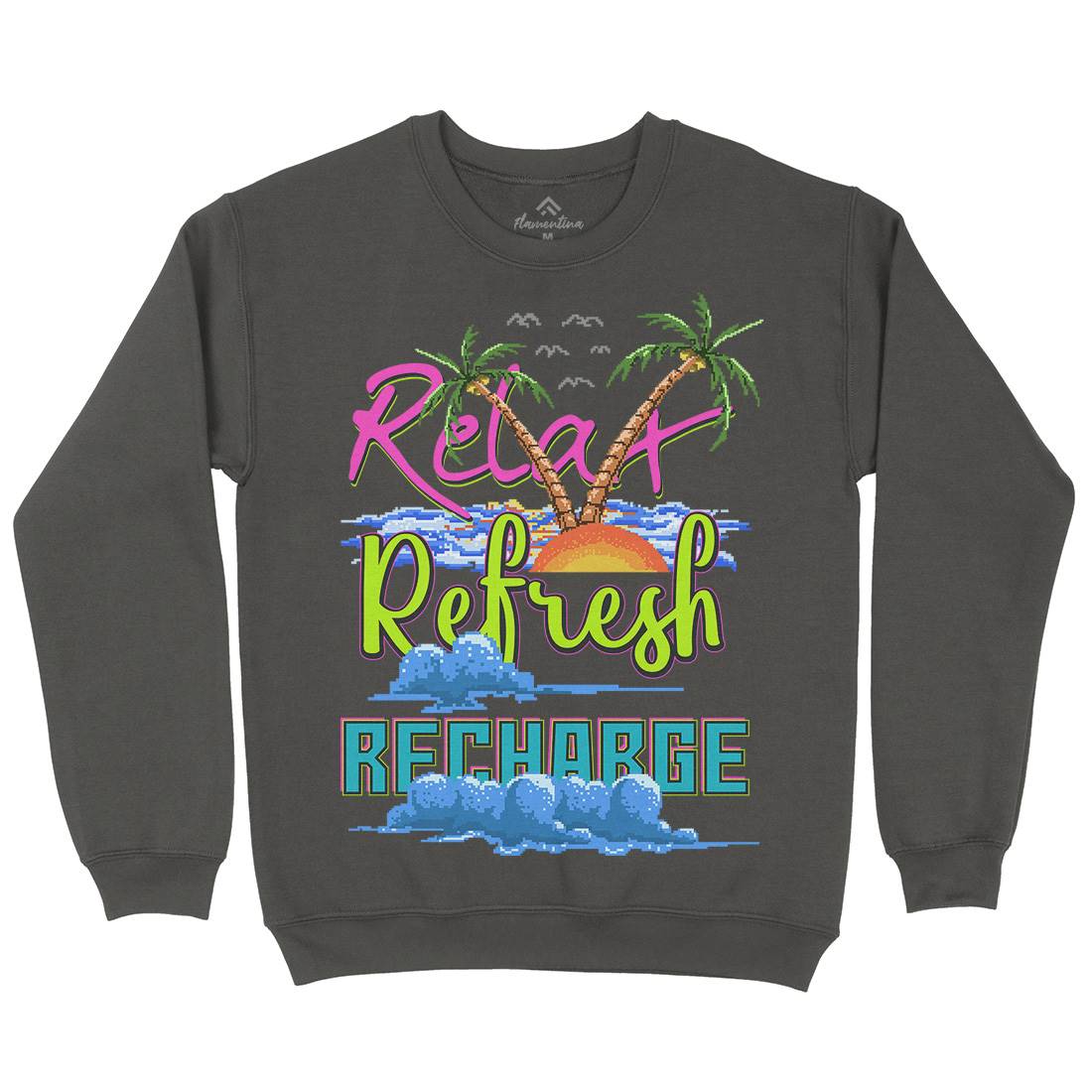 Relax Refresh Recharge Kids Crew Neck Sweatshirt Nature B952