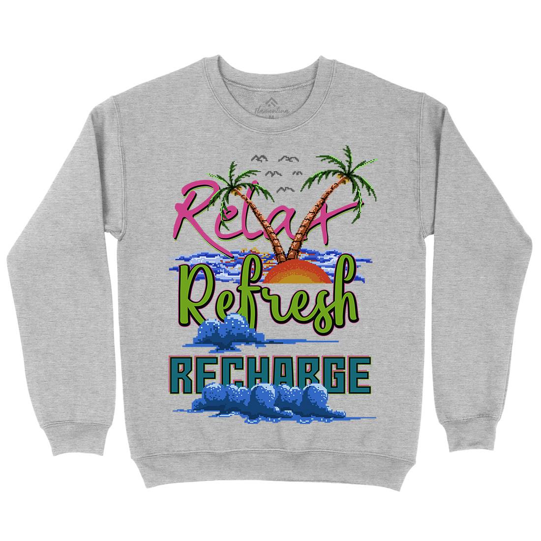 Relax Refresh Recharge Mens Crew Neck Sweatshirt Nature B952