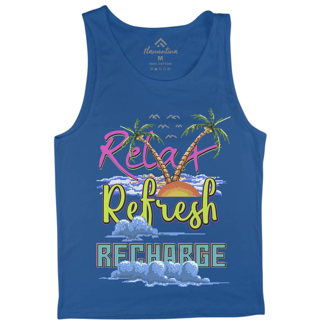 Relax Refresh Recharge Mens Tank Top Vest Nature B952