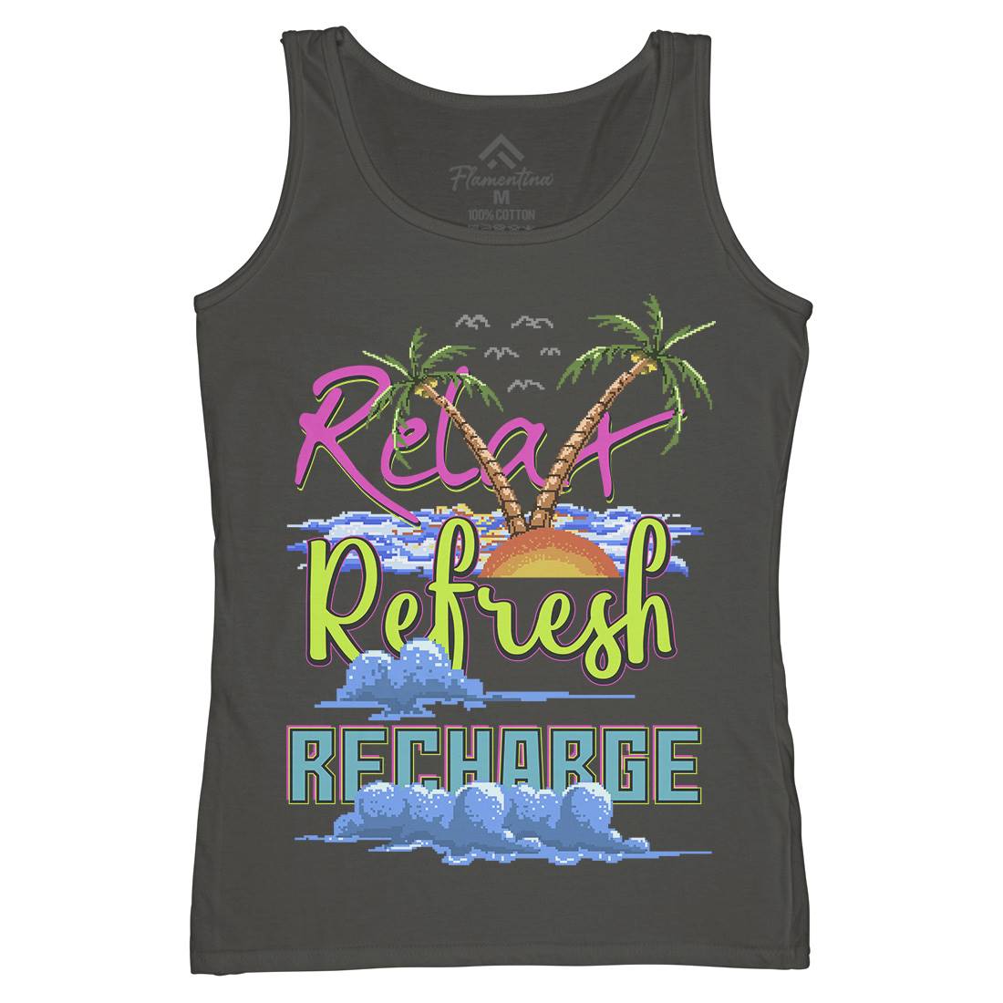 Relax Refresh Recharge Womens Organic Tank Top Vest Nature B952