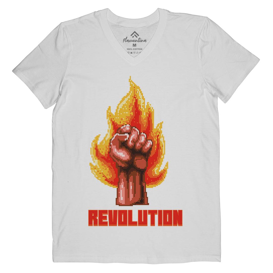 Revolution Mens Organic V-Neck T-Shirt Illuminati B954