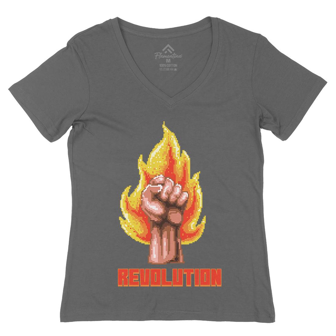 Revolution Womens Organic V-Neck T-Shirt Illuminati B954