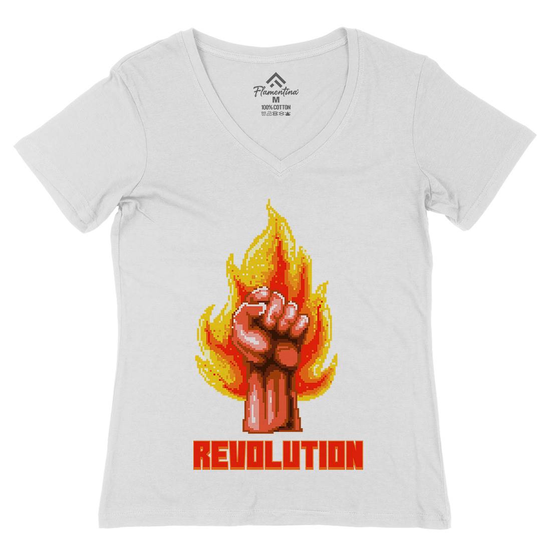 Revolution Womens Organic V-Neck T-Shirt Illuminati B954
