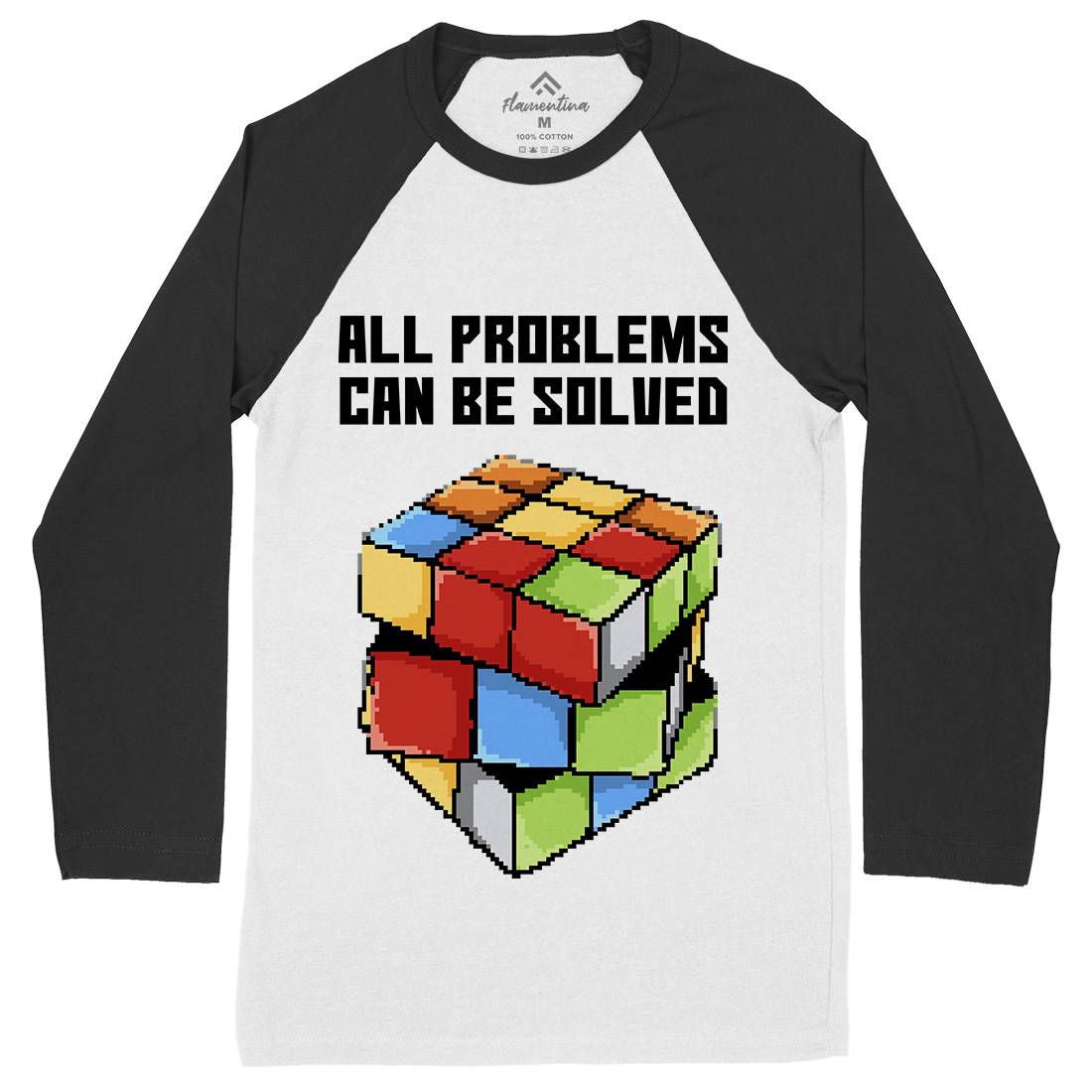 Solving Problems Mens Long Sleeve Baseball T-Shirt Retro B955