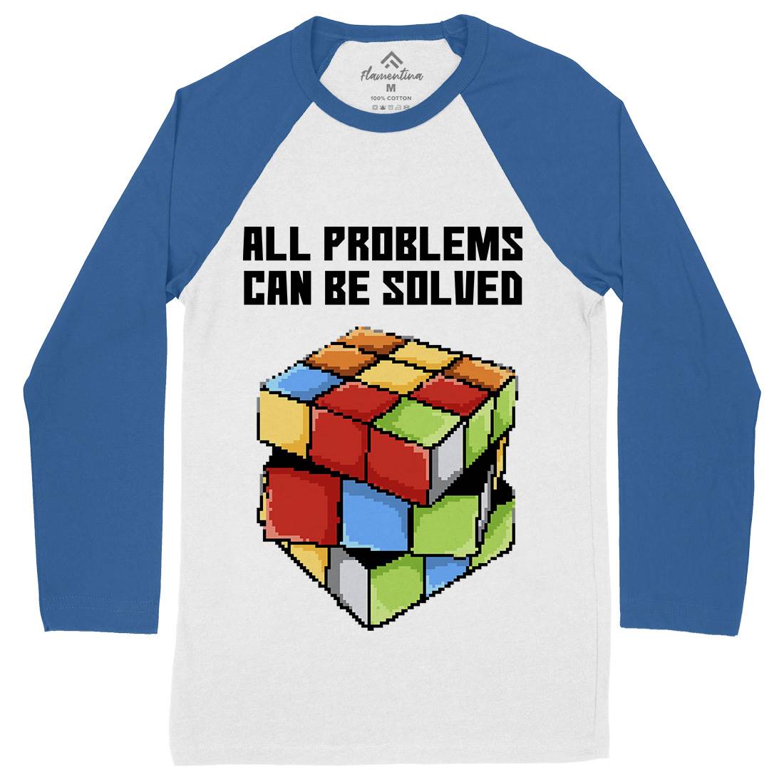 Solving Problems Mens Long Sleeve Baseball T-Shirt Retro B955