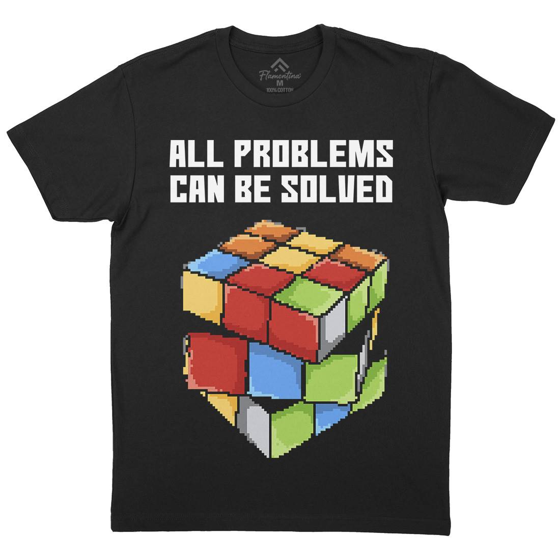 Solving Problems Mens Organic Crew Neck T-Shirt Retro B955