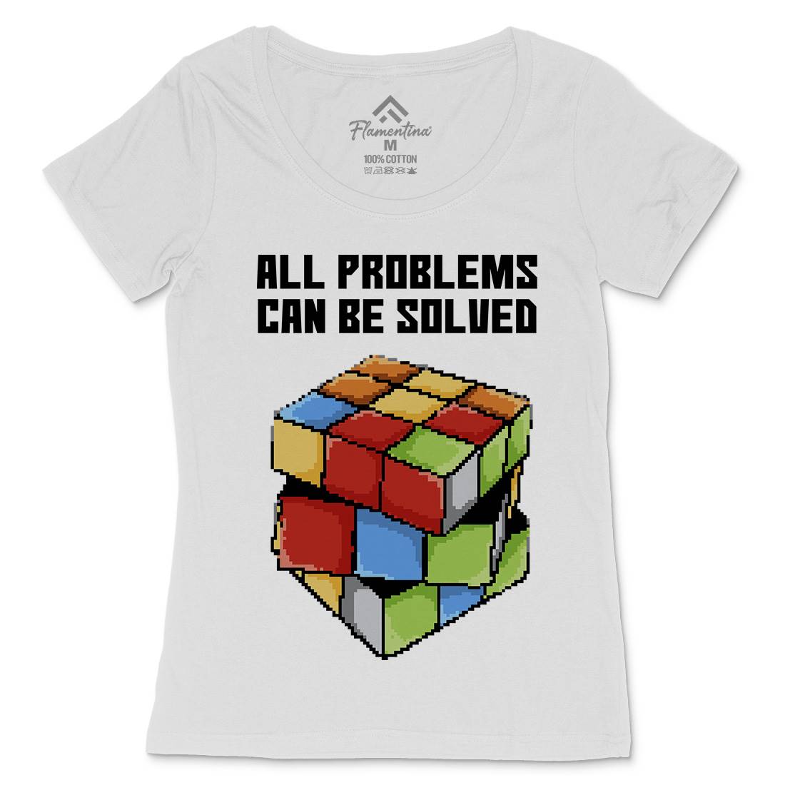 Solving Problems Womens Scoop Neck T-Shirt Retro B955