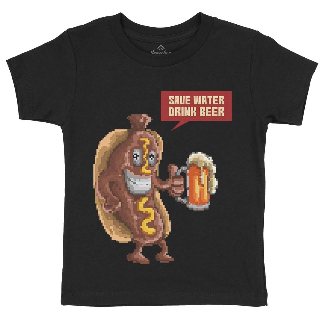 Save Water Drink Beer Kids Crew Neck T-Shirt Drinks B956