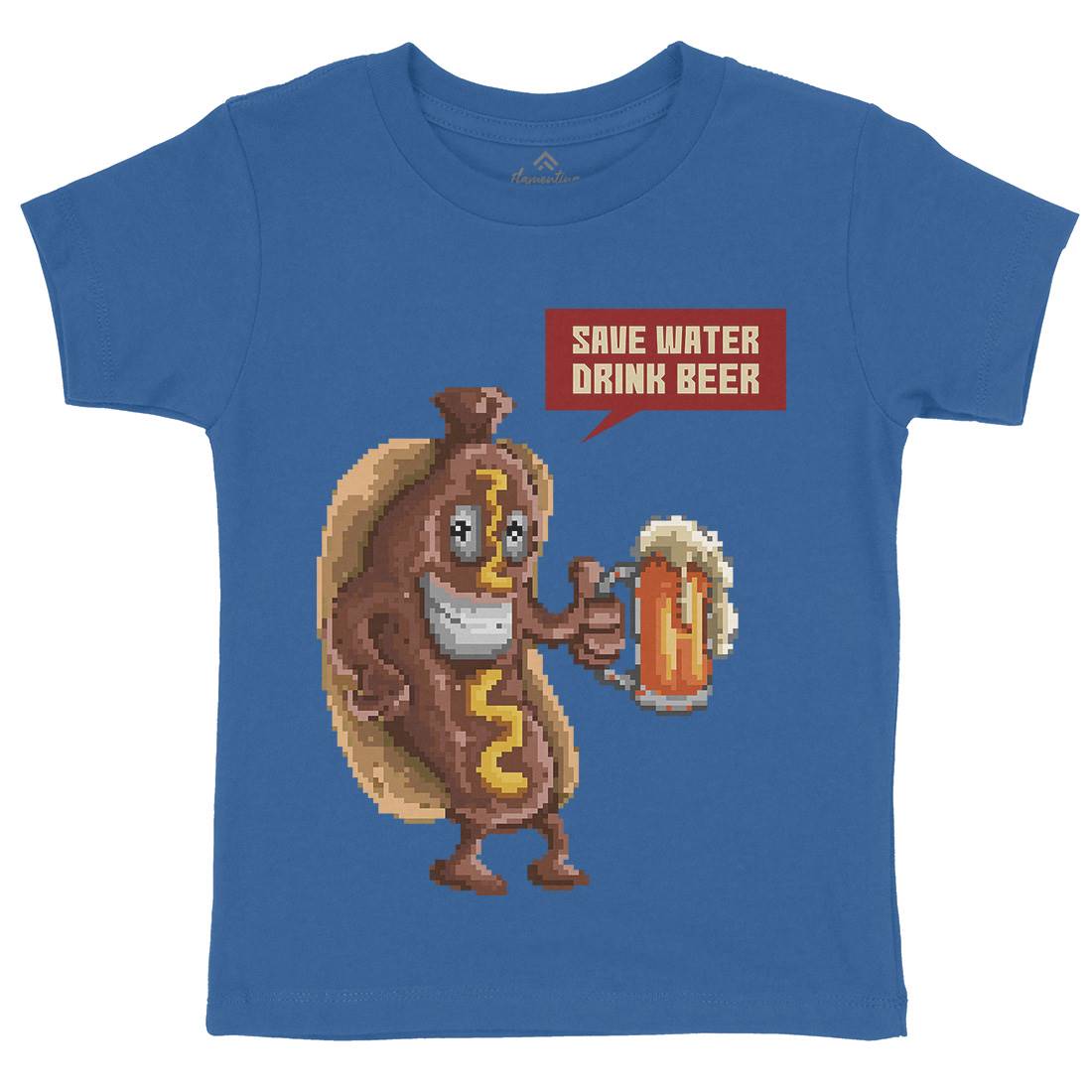 Save Water Drink Beer Kids Organic Crew Neck T-Shirt Drinks B956
