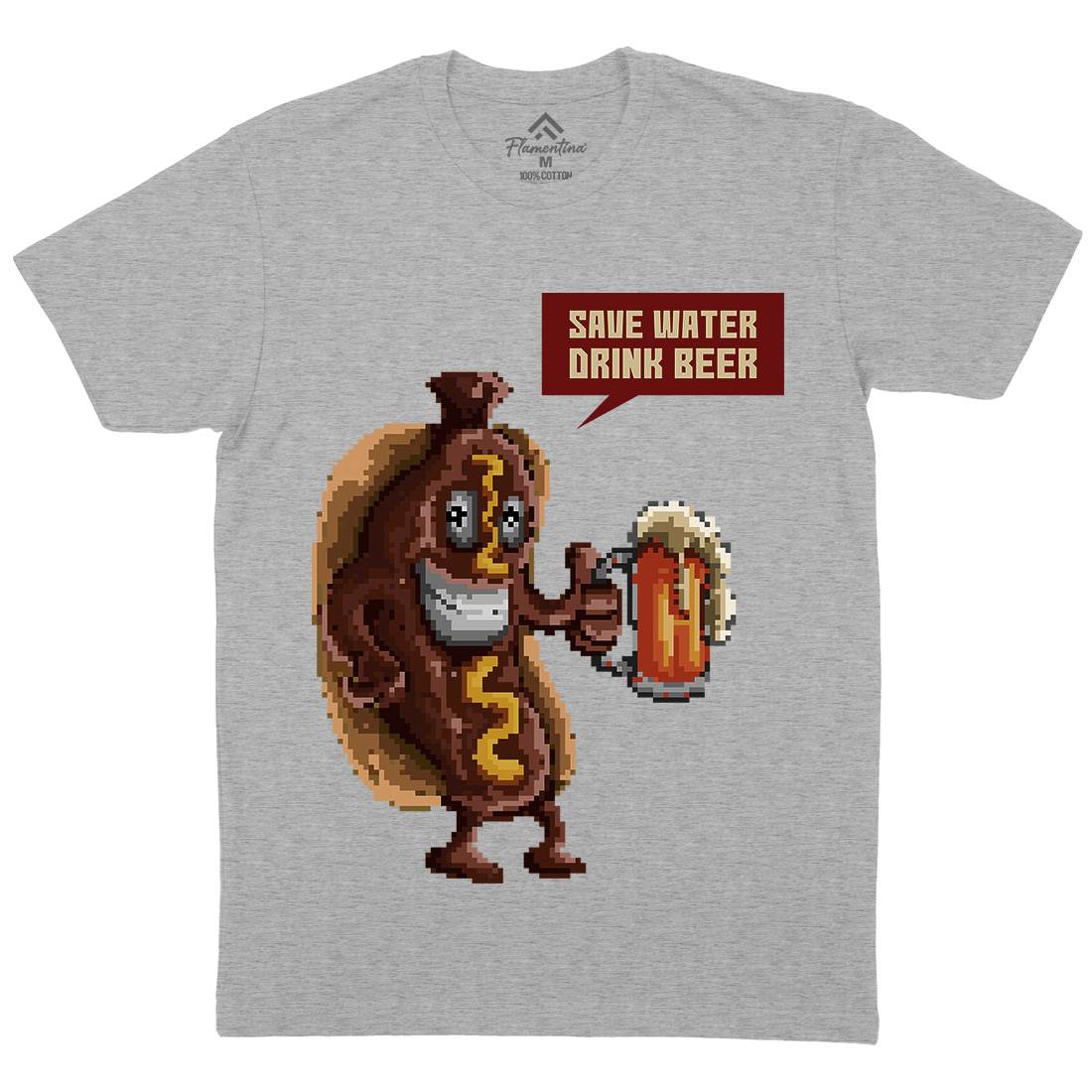 Save Water Drink Beer Mens Crew Neck T-Shirt Drinks B956