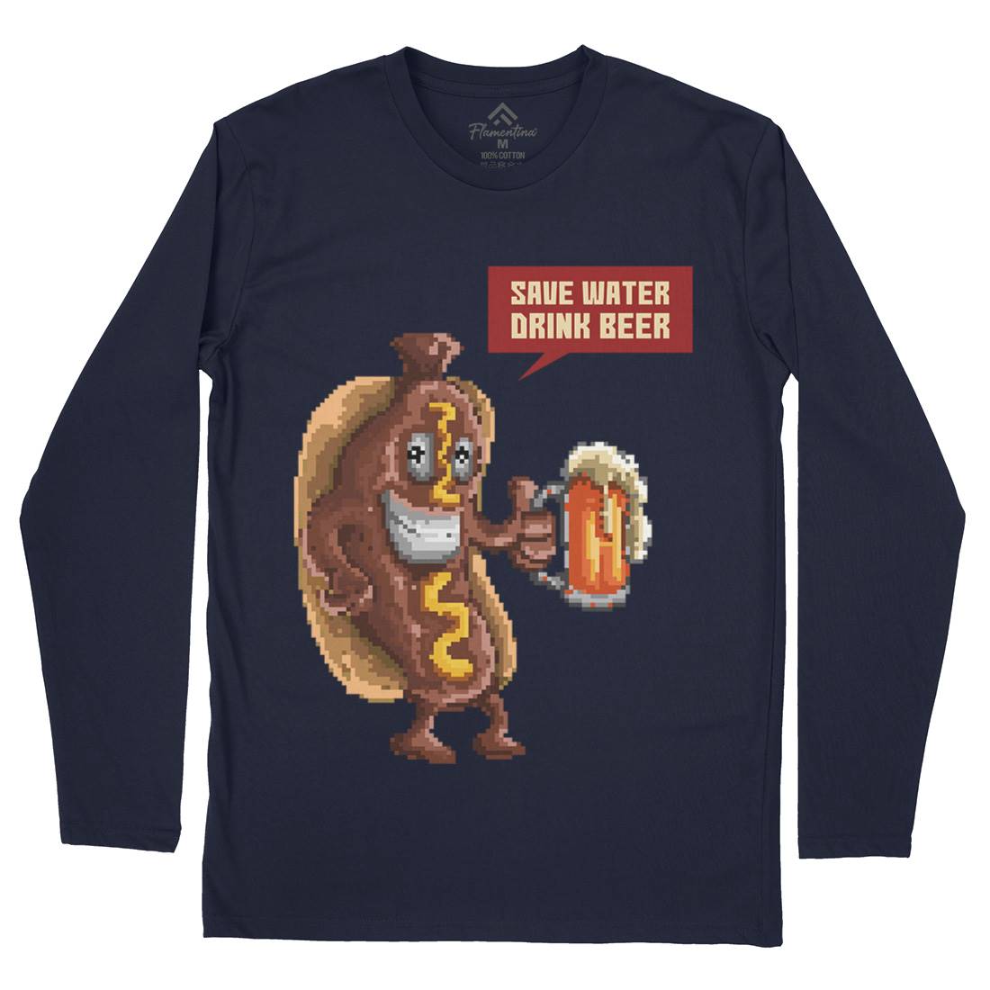 Save Water Drink Beer Mens Long Sleeve T-Shirt Drinks B956