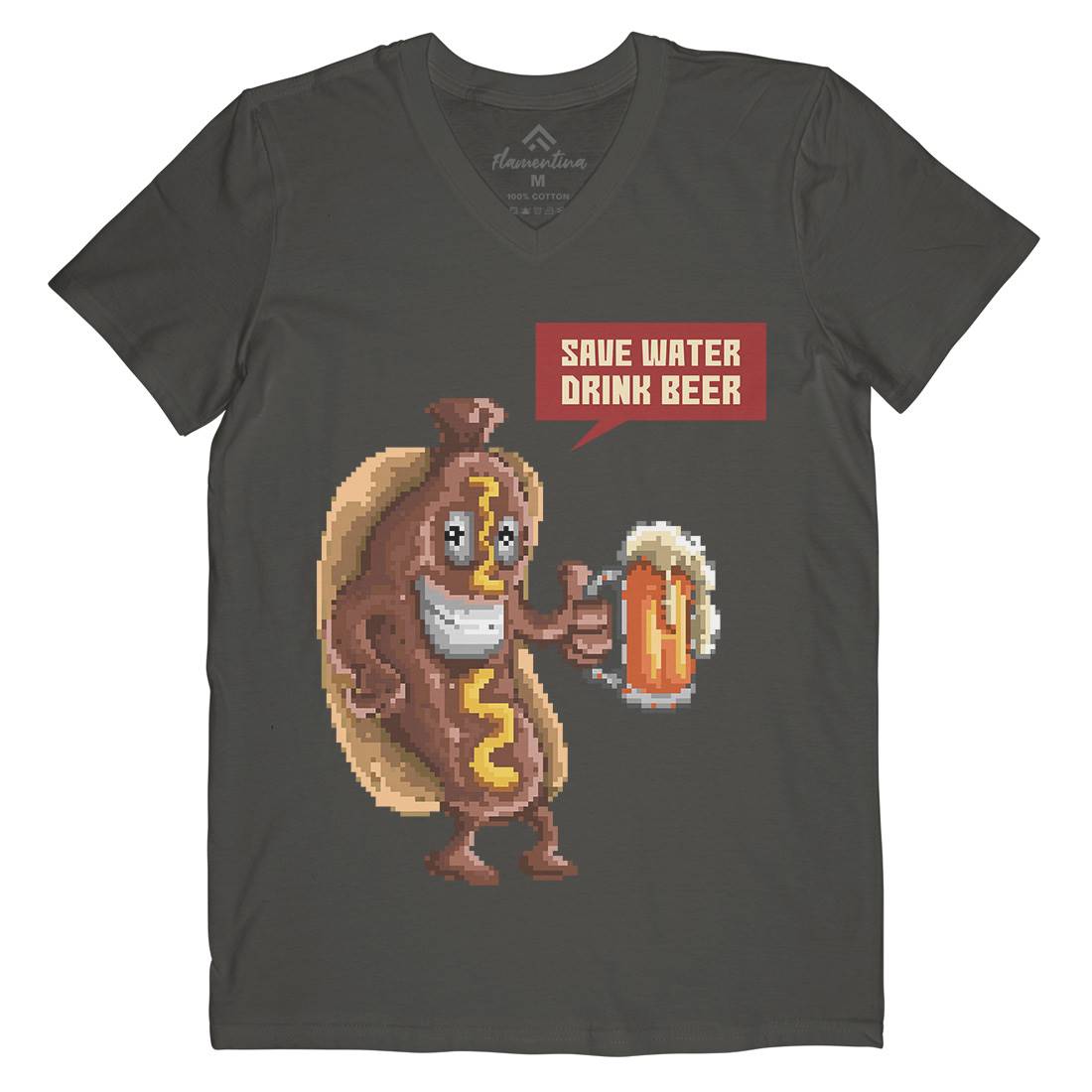 Save Water Drink Beer Mens V-Neck T-Shirt Drinks B956
