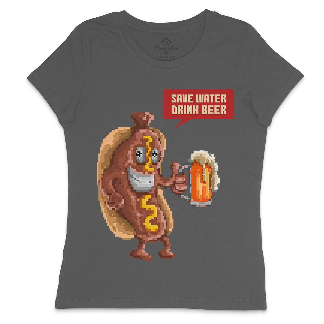 Save Water Drink Beer Womens Crew Neck T-Shirt Drinks B956