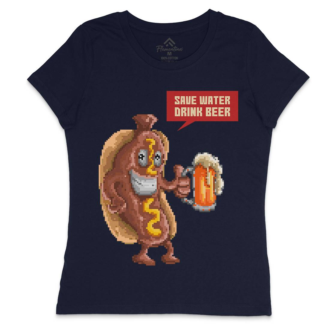 Save Water Drink Beer Womens Crew Neck T-Shirt Drinks B956