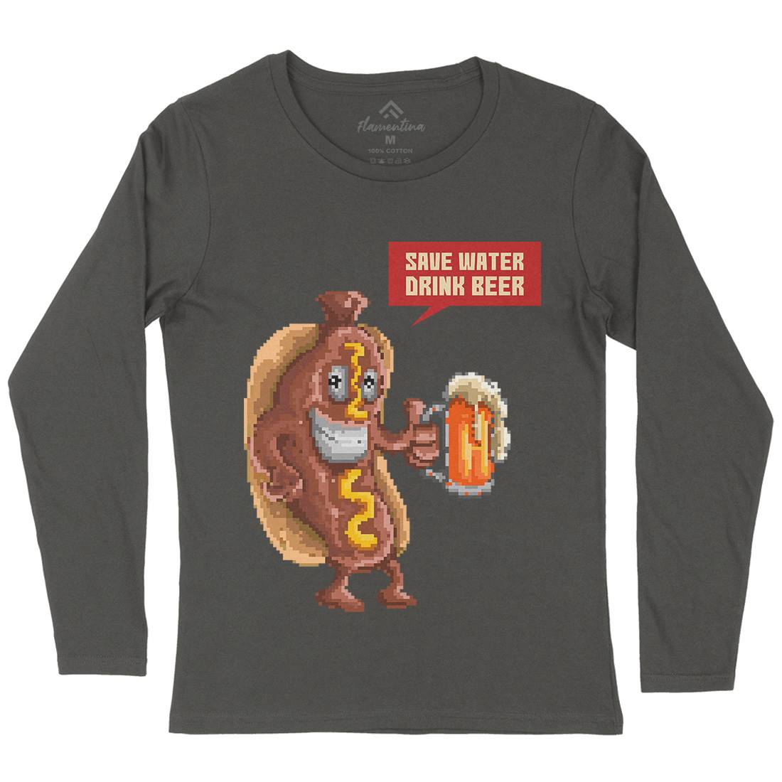 Save Water Drink Beer Womens Long Sleeve T-Shirt Drinks B956