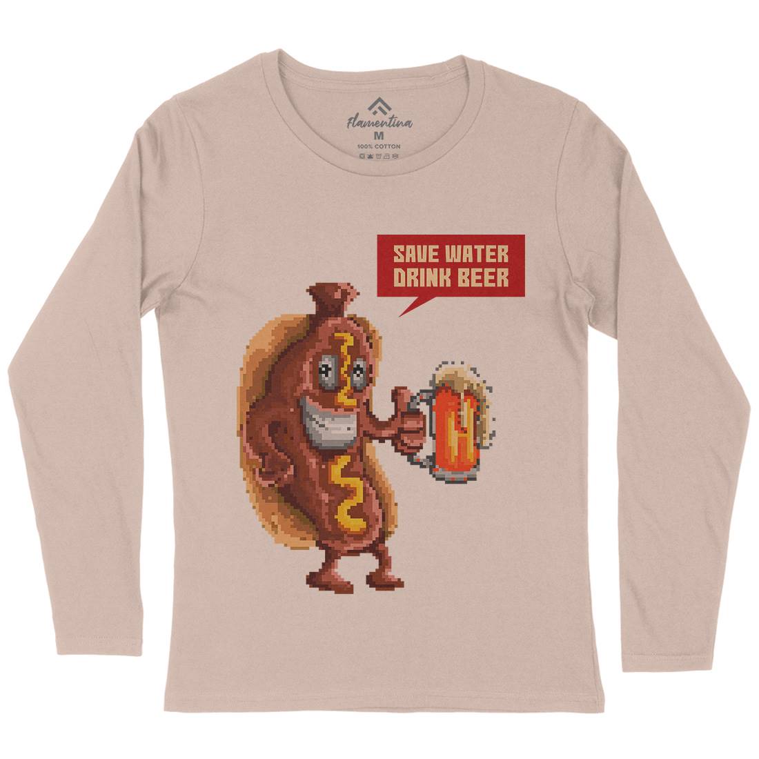 Save Water Drink Beer Womens Long Sleeve T-Shirt Drinks B956
