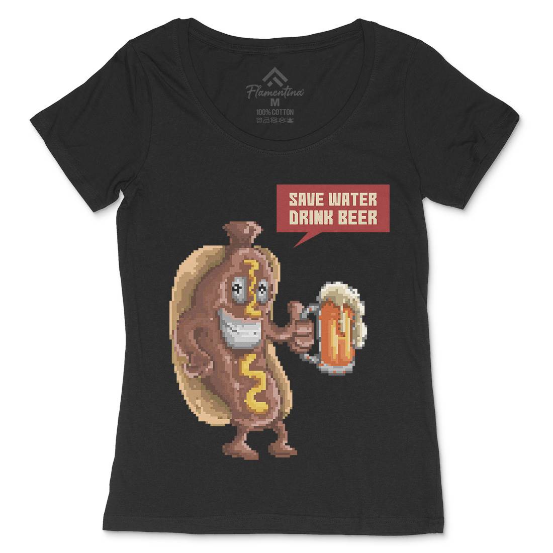 Save Water Drink Beer Womens Scoop Neck T-Shirt Drinks B956