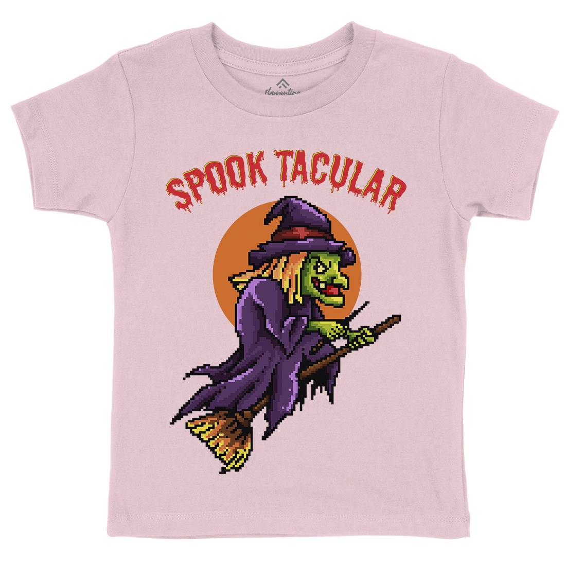 Spooktacular Witch Kids Crew Neck T-Shirt Horror B958
