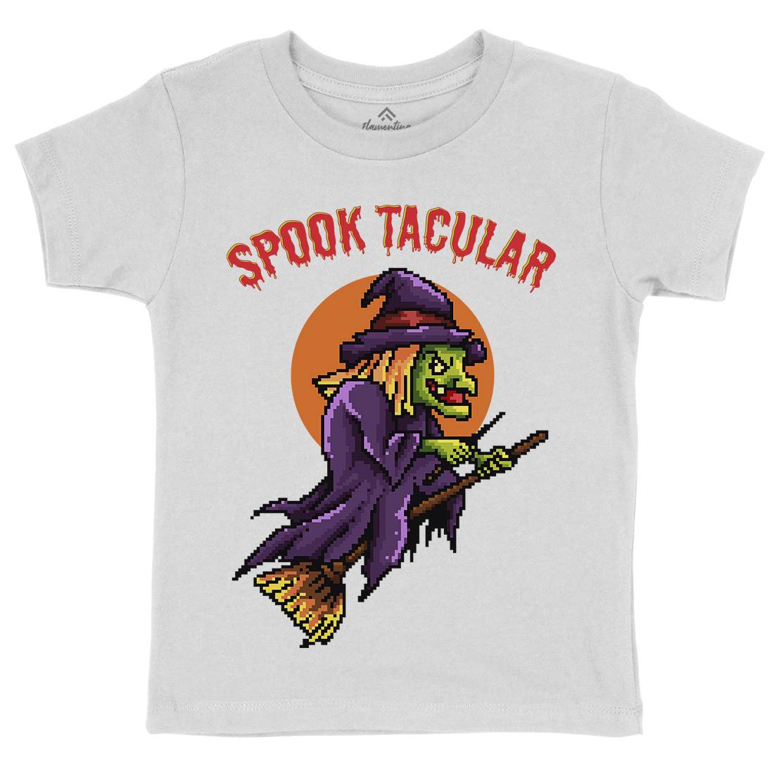 Spooktacular Witch Kids Crew Neck T-Shirt Horror B958