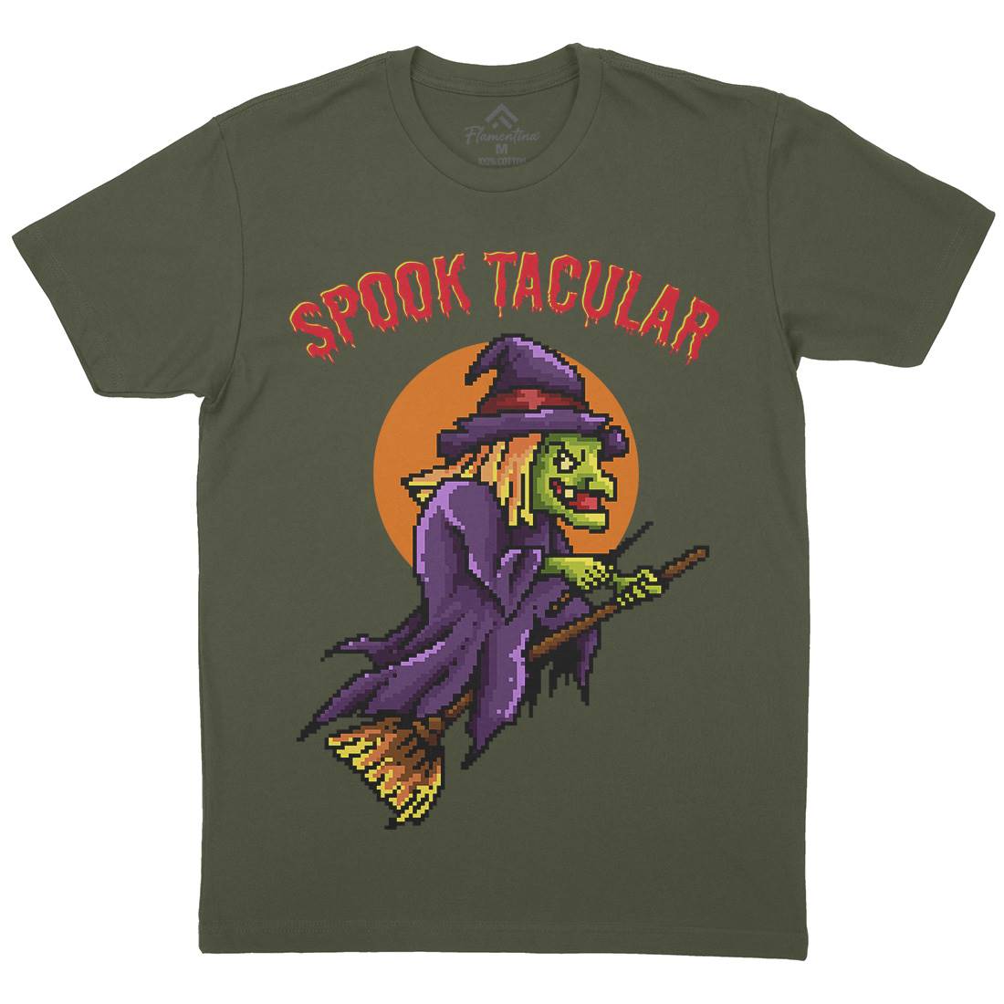 Spooktacular Witch Mens Crew Neck T-Shirt Horror B958