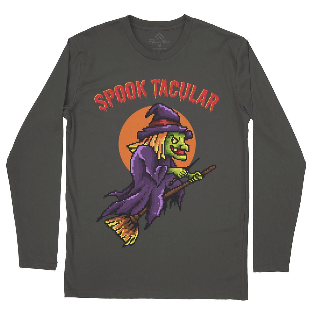 Spooktacular Witch Mens Long Sleeve T-Shirt Horror B958