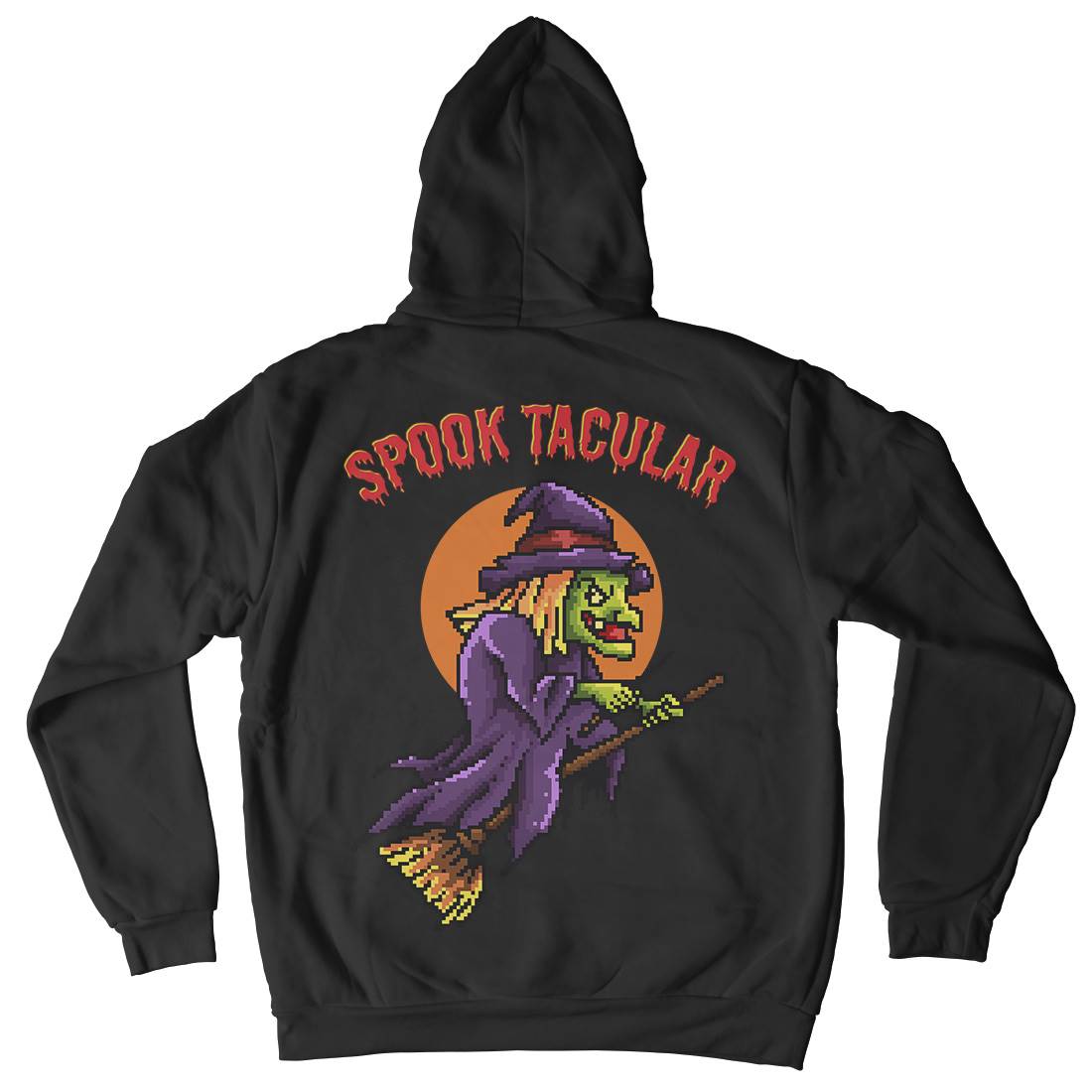Spooktacular Witch Mens Hoodie With Pocket Horror B958