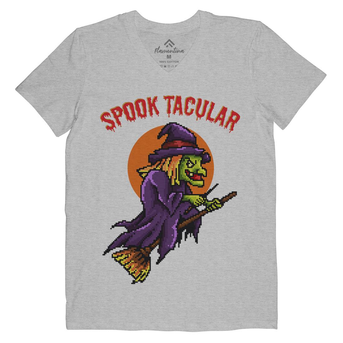 Spooktacular Witch Mens Organic V-Neck T-Shirt Horror B958