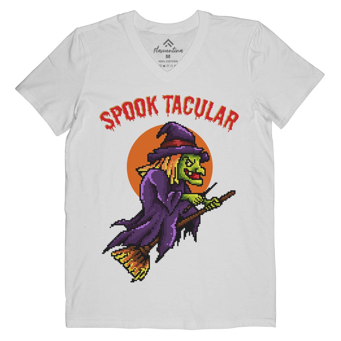 Spooktacular Witch Mens V-Neck T-Shirt Horror B958