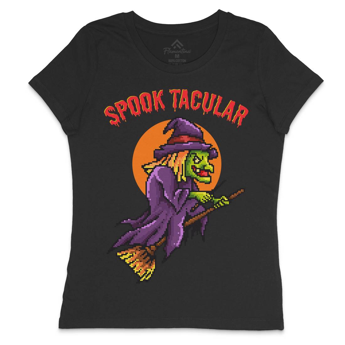 Spooktacular Witch Womens Crew Neck T-Shirt Horror B958