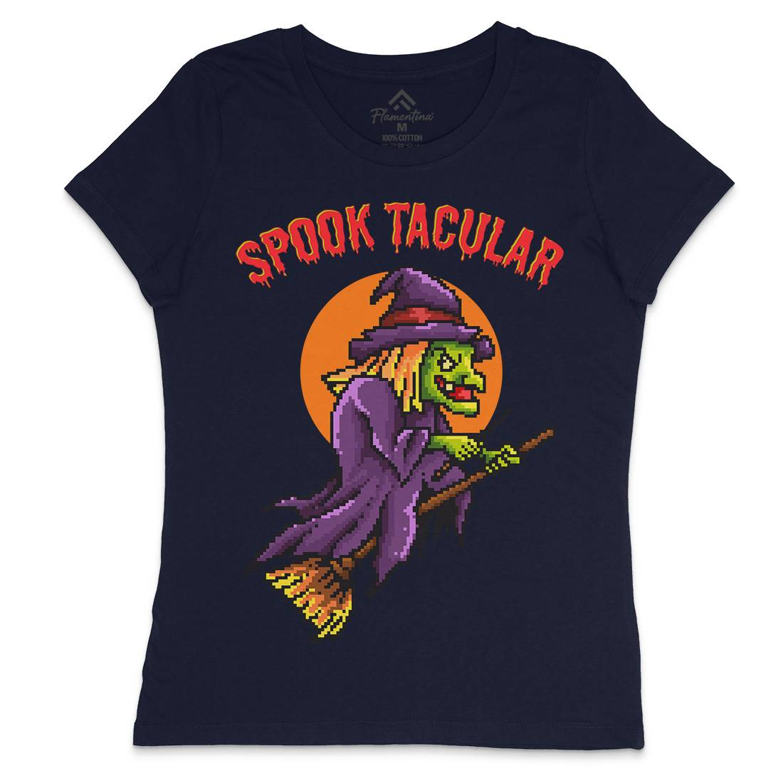 Spooktacular Witch Womens Crew Neck T-Shirt Horror B958
