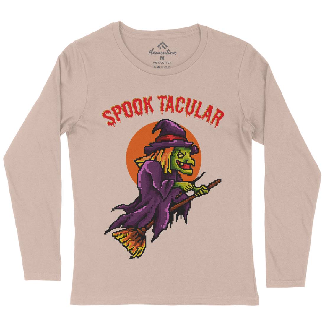 Spooktacular Witch Womens Long Sleeve T-Shirt Horror B958