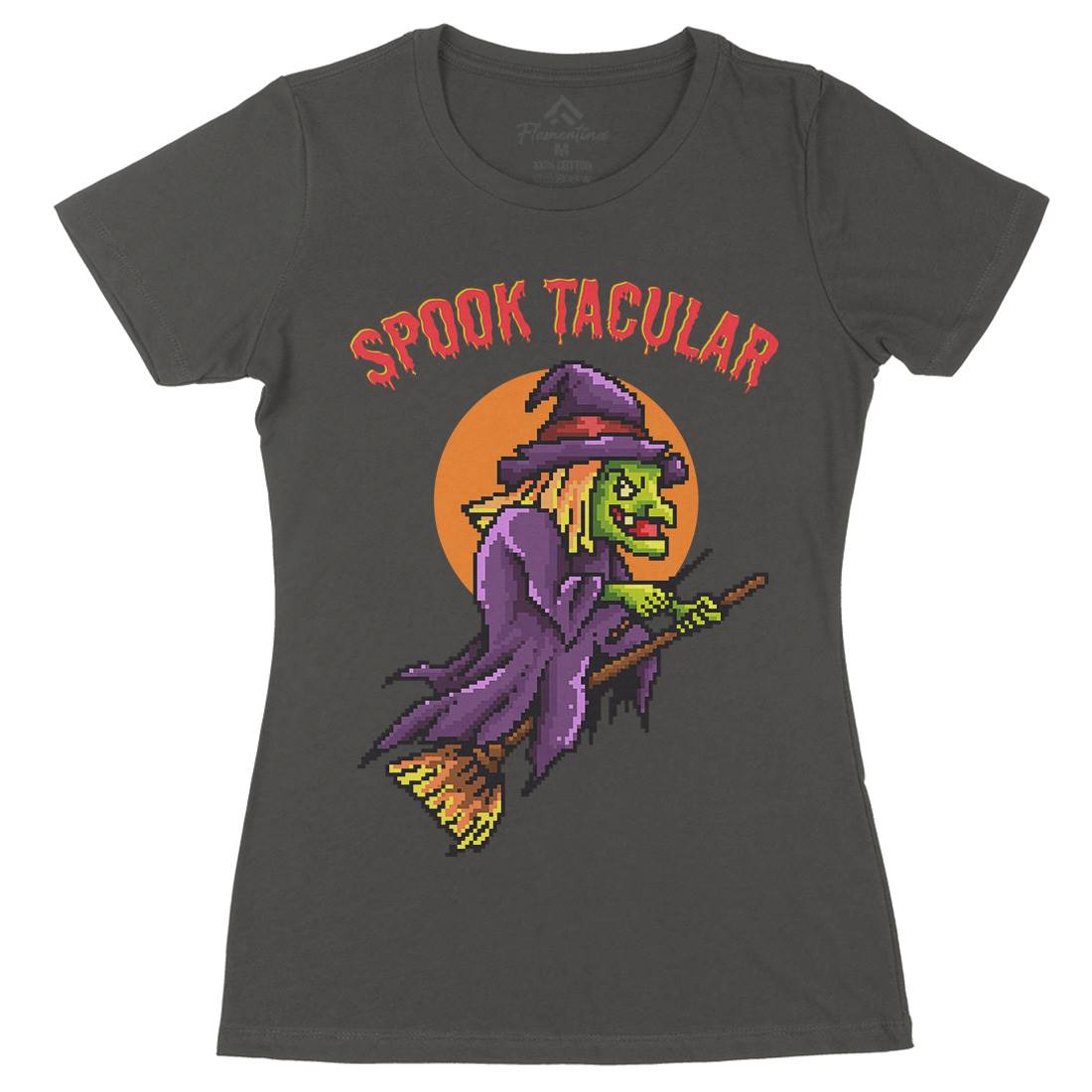 Spooktacular Witch Womens Organic Crew Neck T-Shirt Horror B958