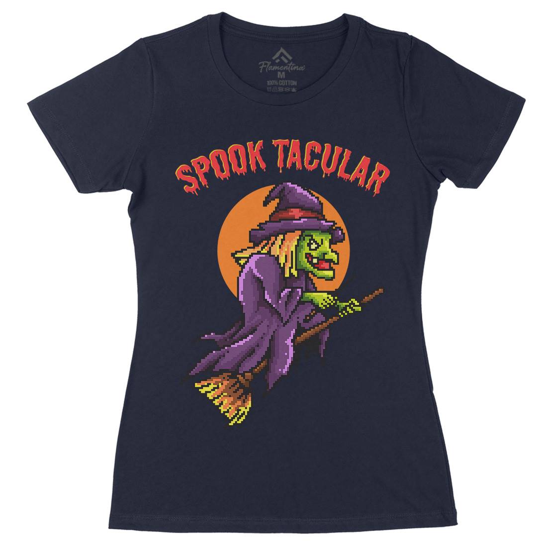 Spooktacular Witch Womens Organic Crew Neck T-Shirt Horror B958