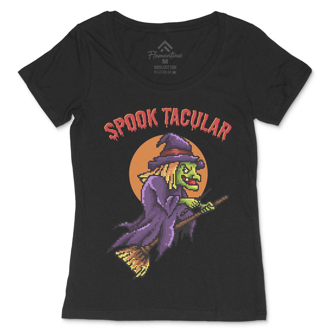 Spooktacular Witch Womens Scoop Neck T-Shirt Horror B958