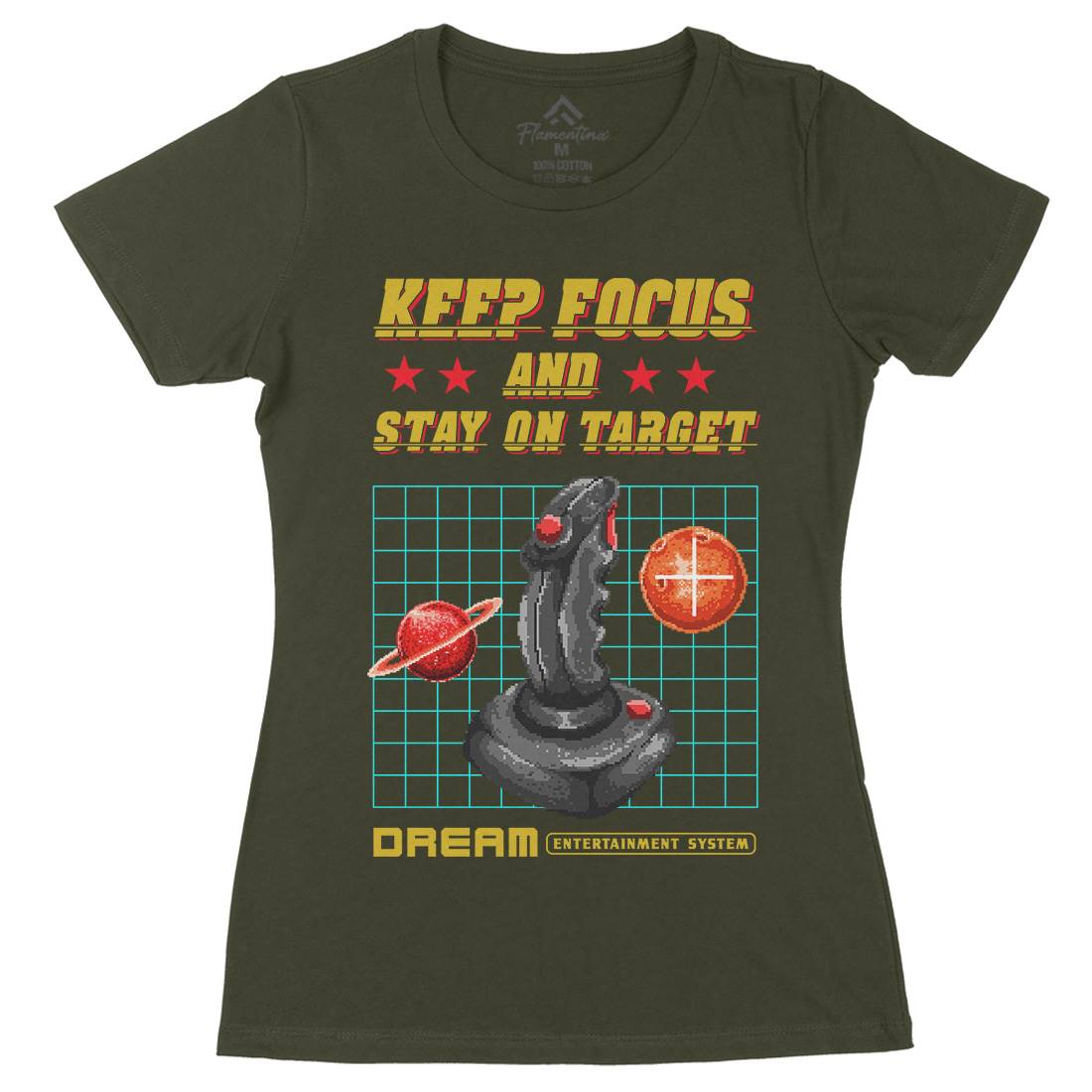 Stay On Target Womens Organic Crew Neck T-Shirt Geek B959