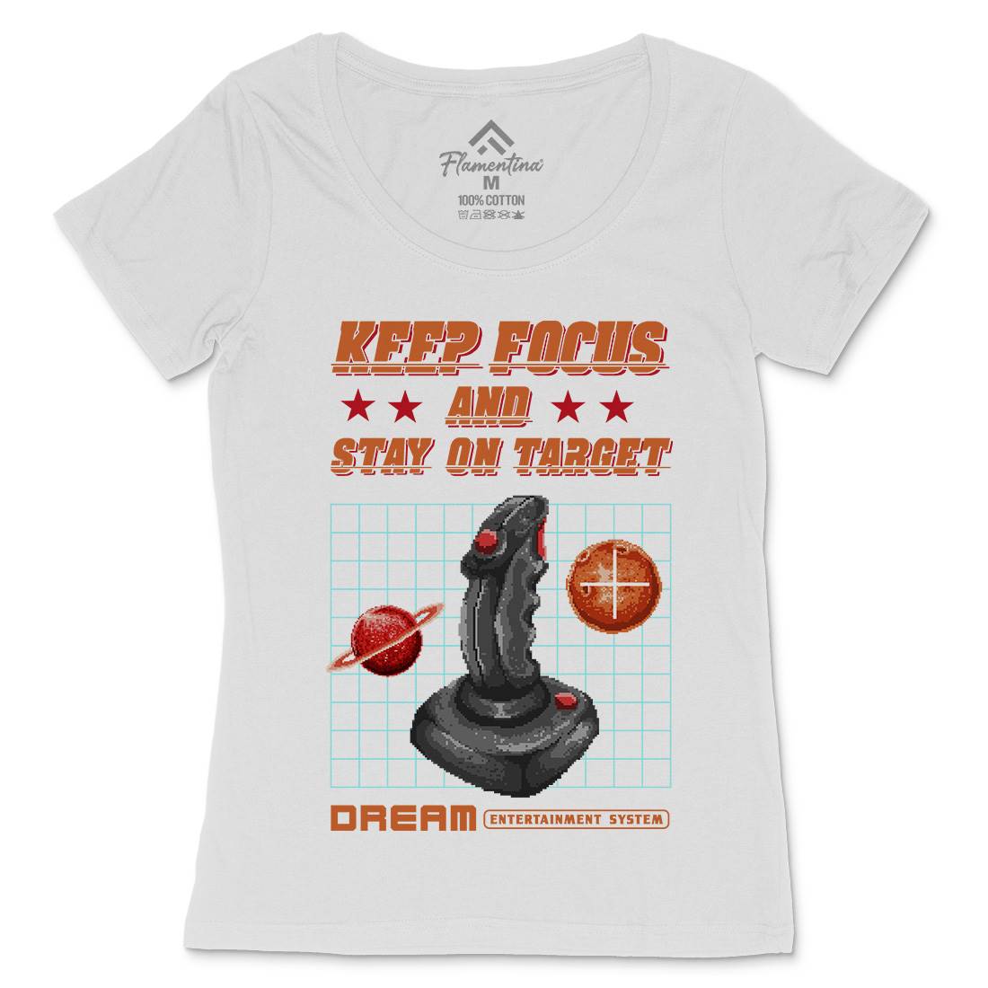 Stay On Target Womens Scoop Neck T-Shirt Geek B959