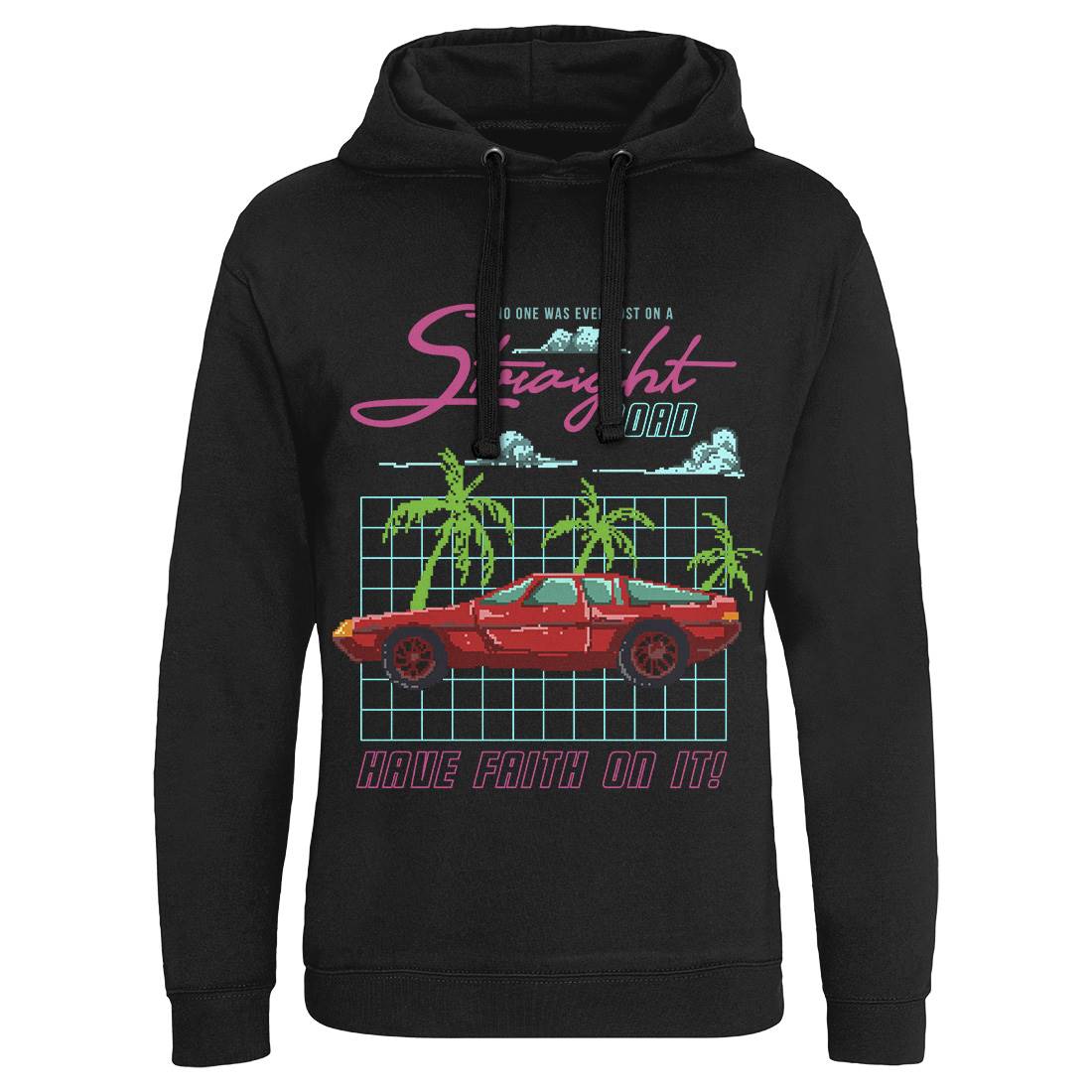 Straight Road Mens Hoodie Without Pocket Cars B960