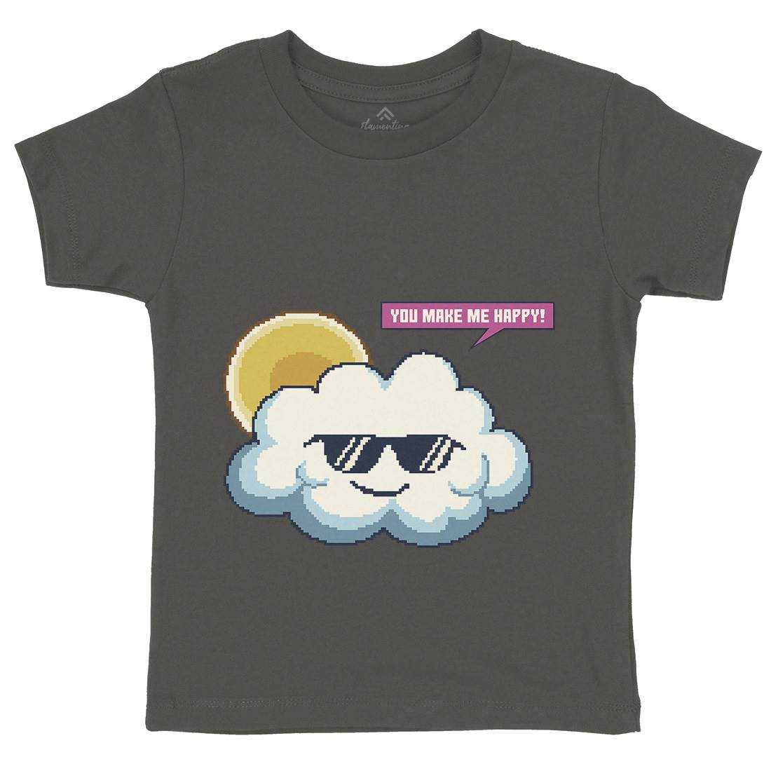 Summer Happy Cloud Kids Organic Crew Neck T-Shirt Nature B961