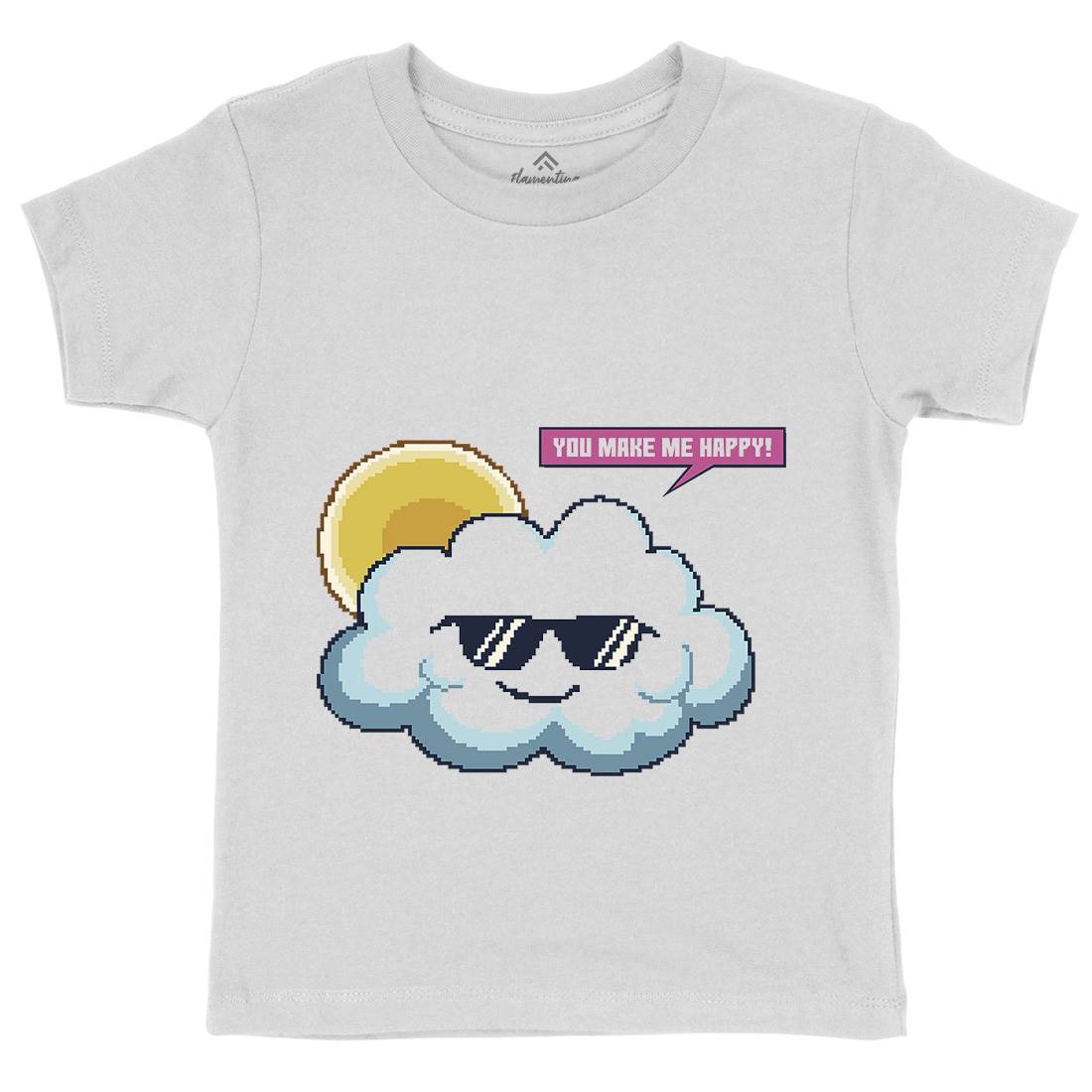 Summer Happy Cloud Kids Organic Crew Neck T-Shirt Nature B961