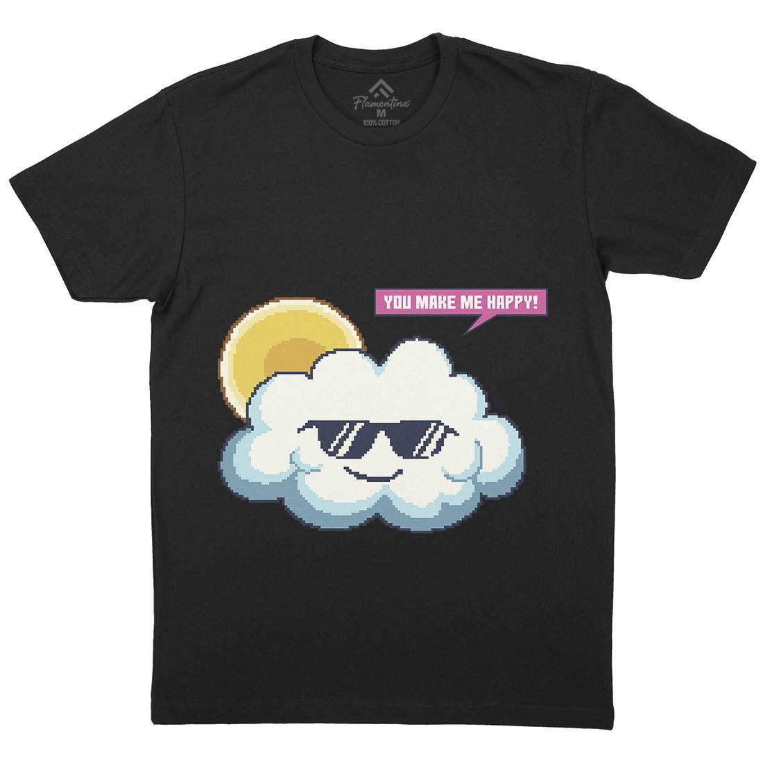Summer Happy Cloud Mens Crew Neck T-Shirt Nature B961
