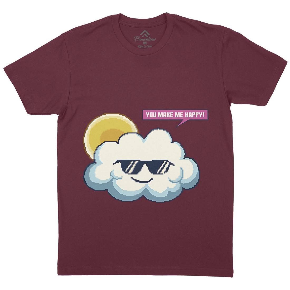 Summer Happy Cloud Mens Organic Crew Neck T-Shirt Nature B961