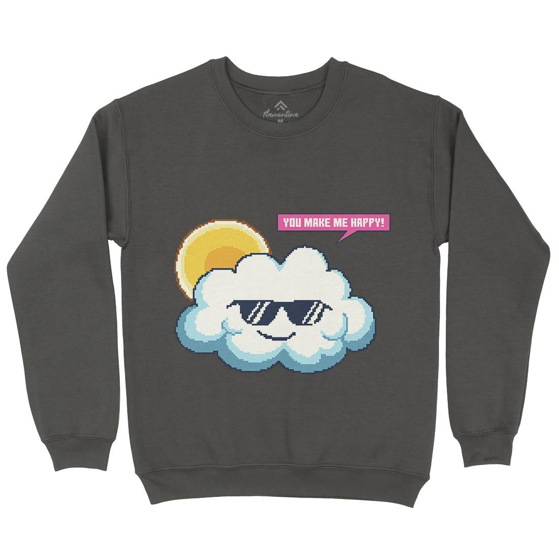 Summer Happy Cloud Mens Crew Neck Sweatshirt Nature B961