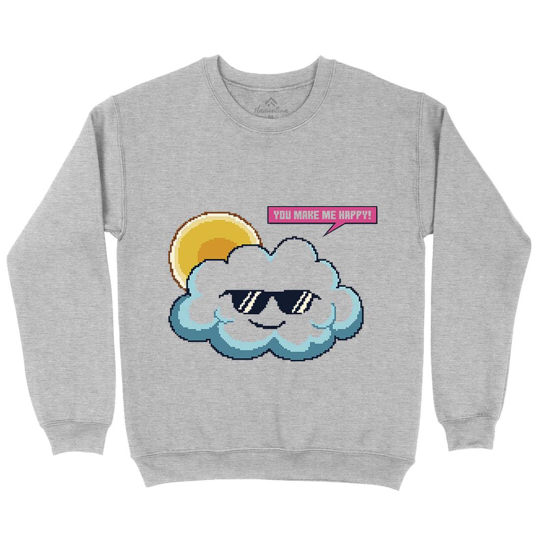 Summer Happy Cloud Mens Crew Neck Sweatshirt Nature B961