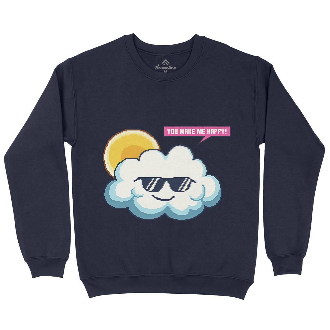Summer Happy Cloud Kids Crew Neck Sweatshirt Nature B961