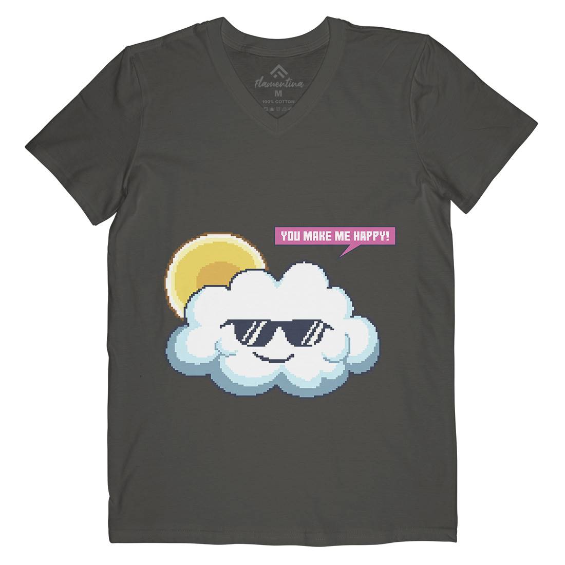Summer Happy Cloud Mens V-Neck T-Shirt Nature B961