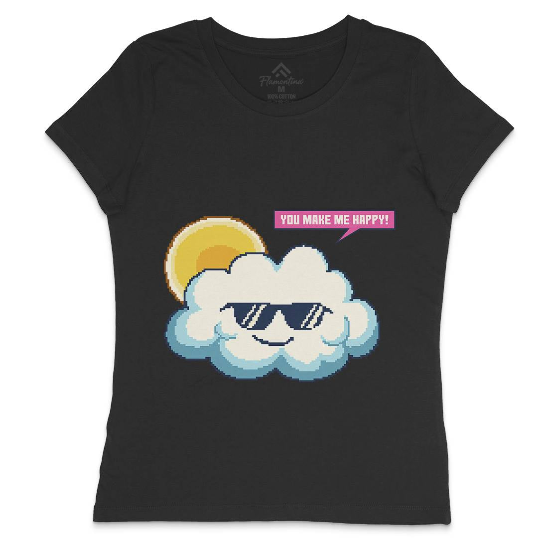 Summer Happy Cloud Womens Crew Neck T-Shirt Nature B961