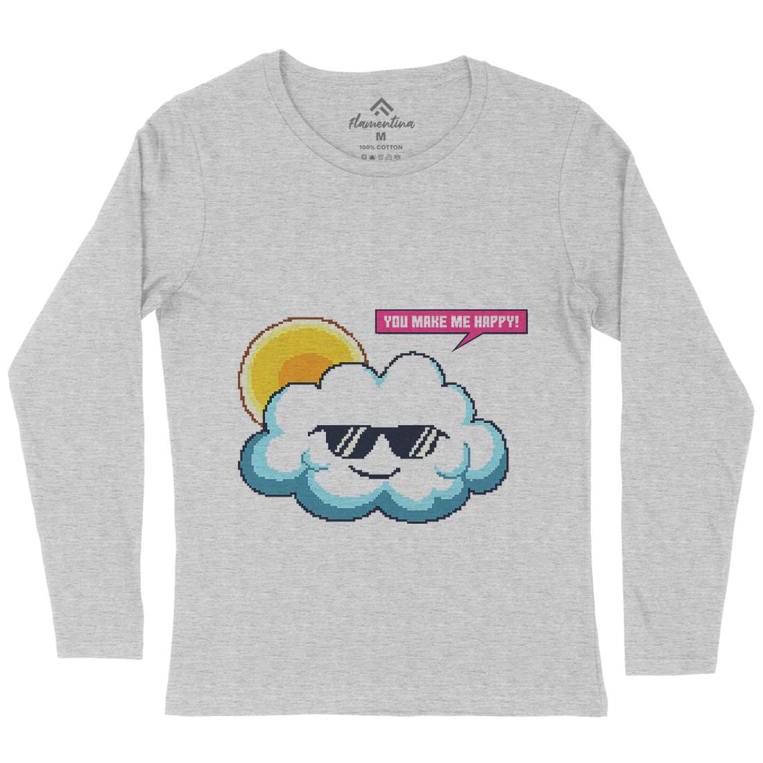 Summer Happy Cloud Womens Long Sleeve T-Shirt Nature B961
