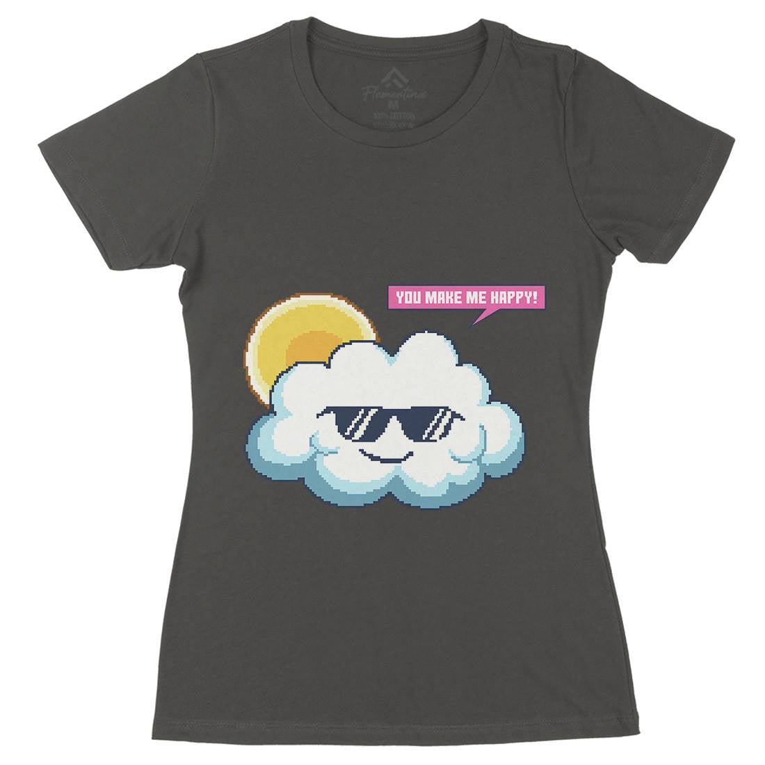 Summer Happy Cloud Womens Organic Crew Neck T-Shirt Nature B961