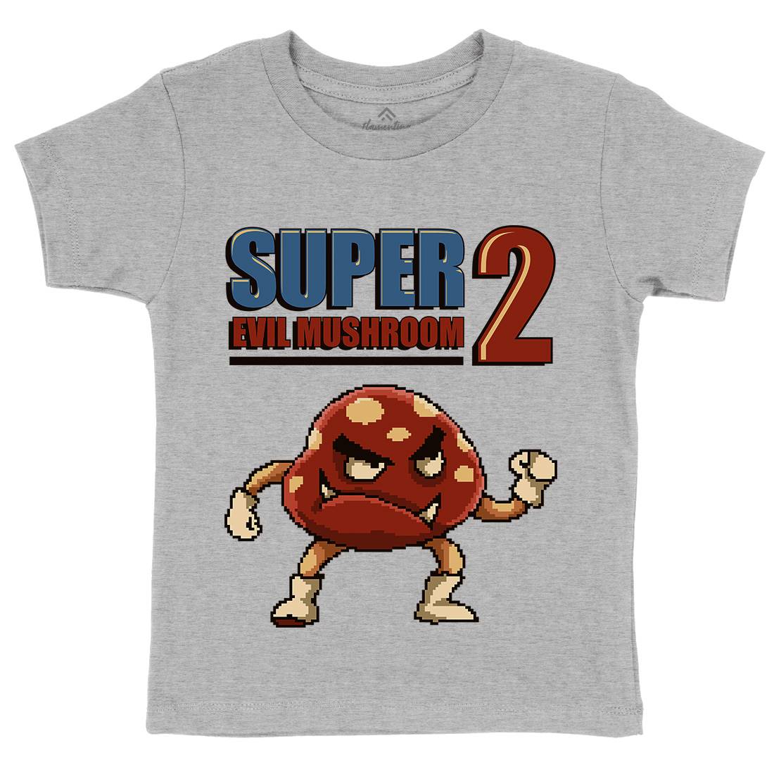 Super Evil Mushroom Kids Organic Crew Neck T-Shirt Geek B962