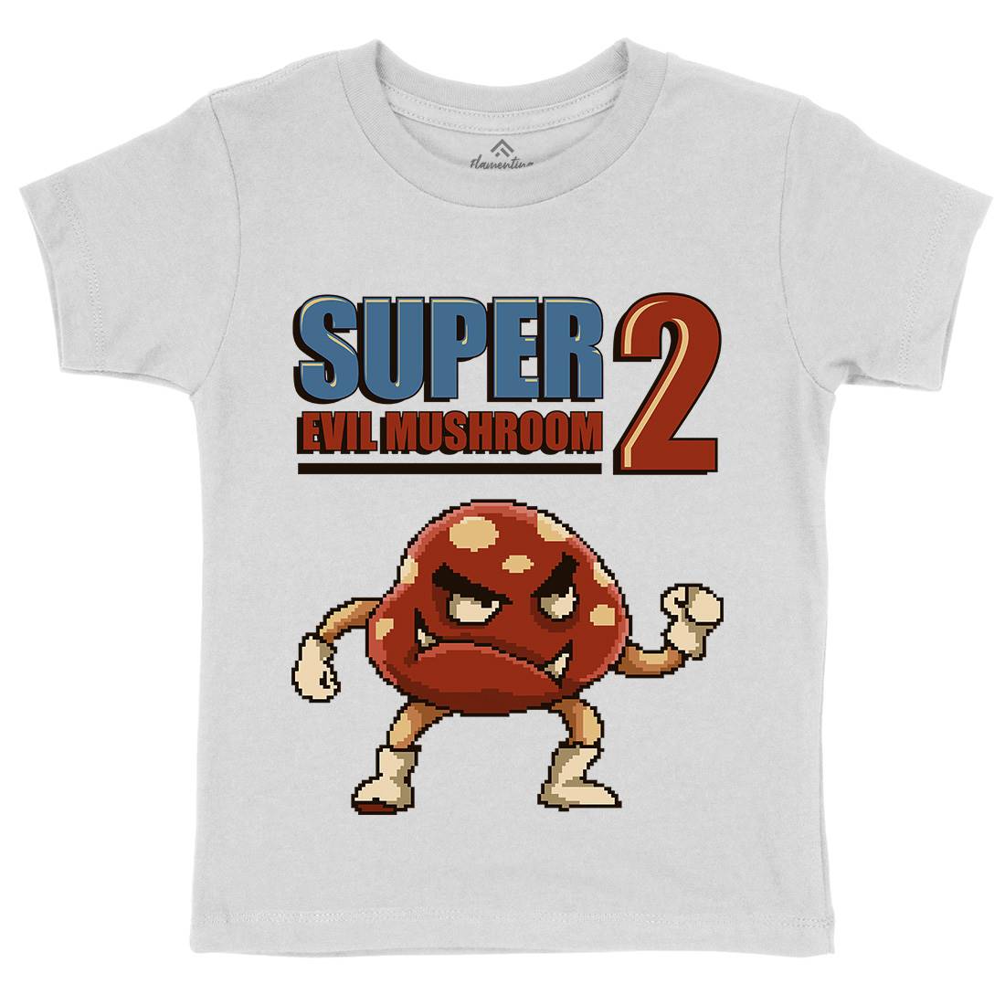Super Evil Mushroom Kids Organic Crew Neck T-Shirt Geek B962